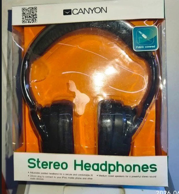Casque Canyon filaire large oreillettes neuf, TV, Hi-fi & Vidéo, Casques audio, Neuf, Autres marques, Noir, Enlèvement