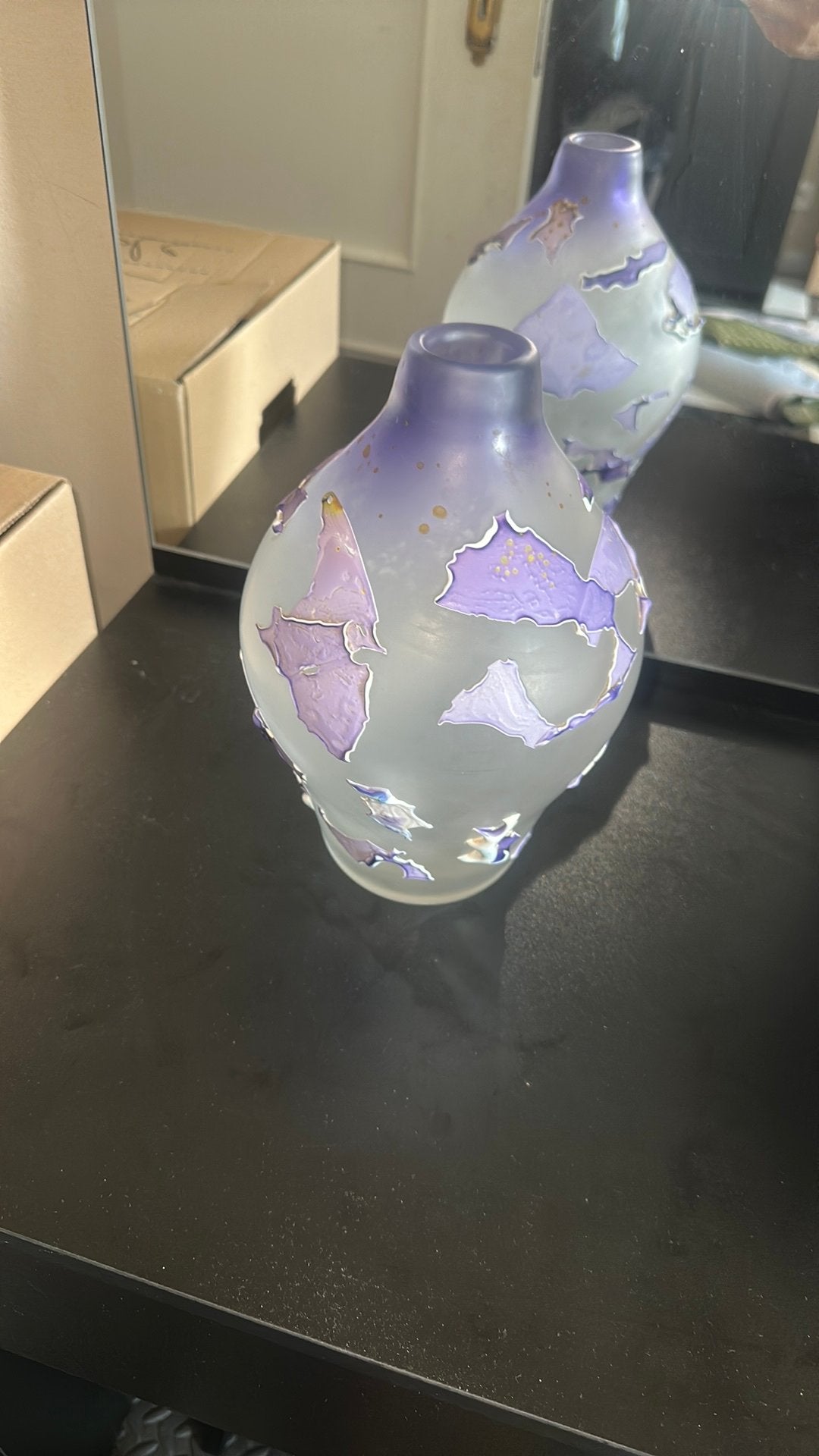Vase en cristal, Maison & Meubles, Enlèvement, Comme neuf, Violet, Verre