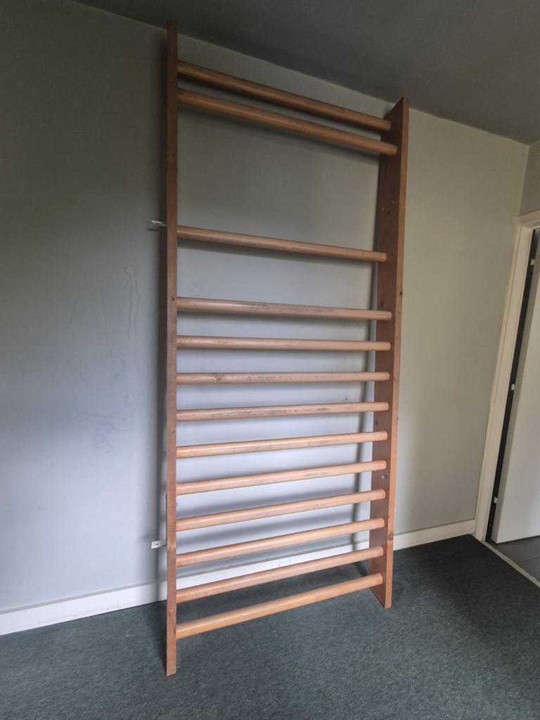 Professioneel houten wandrek / sportraam / klimrek – 2,33 m, Sport en Fitness, Ophalen