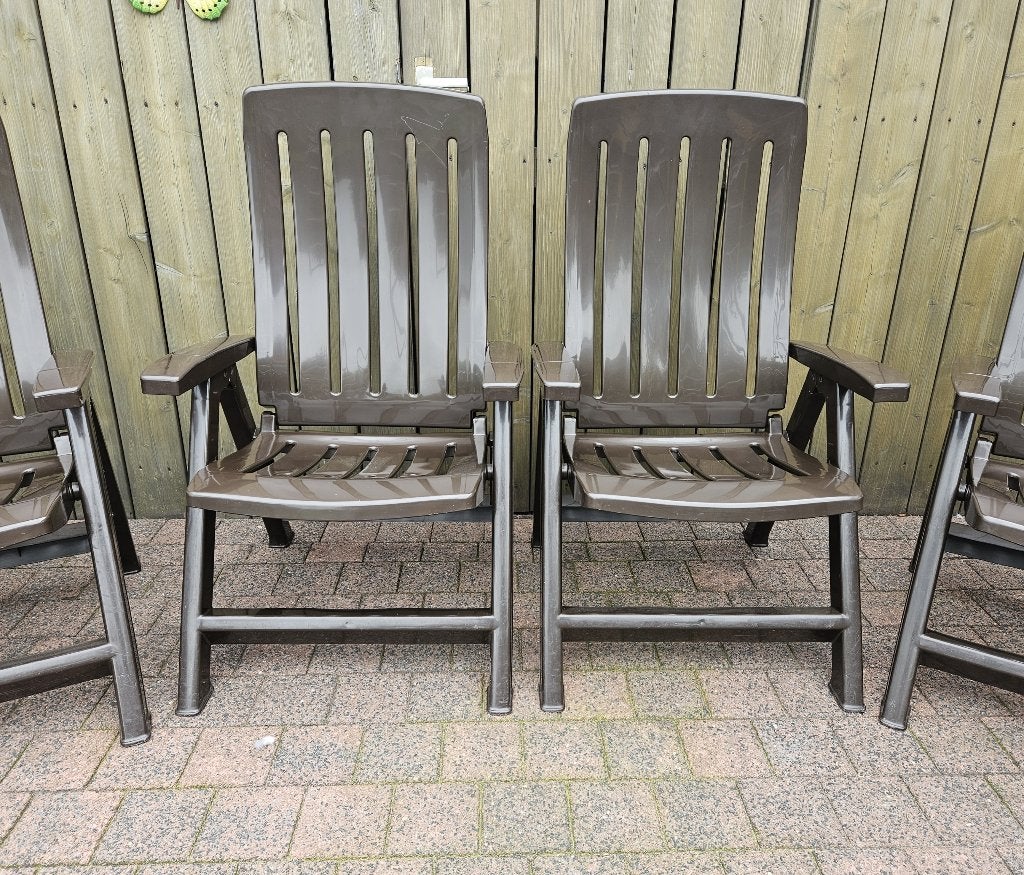 2x JARDIN kunststof tuinstoelen / standenstoelen, Enlèvement, Comme neuf, Synthétique, Pliant