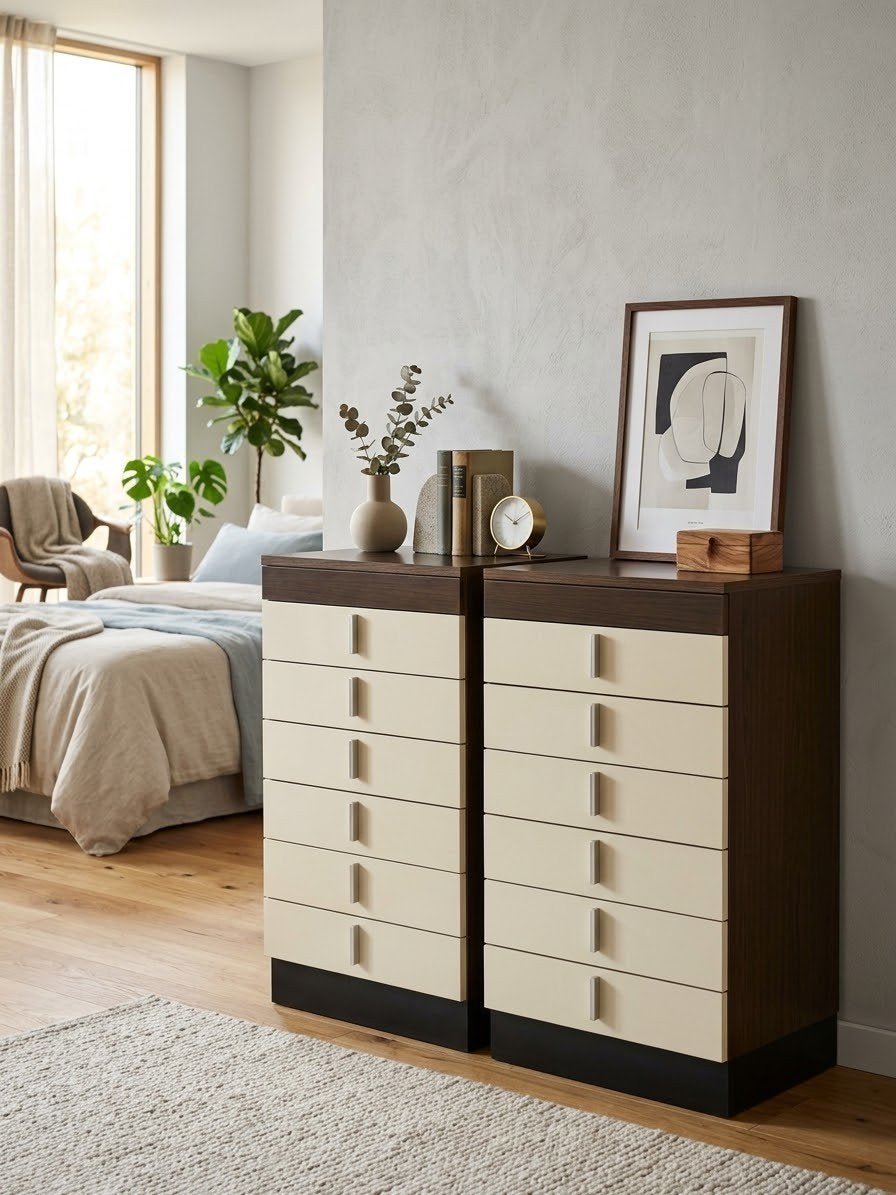 Set van 2 Vintage Ladekasten / Commodes (Hülsta Tamis stijl), Huis en Inrichting, Ophalen