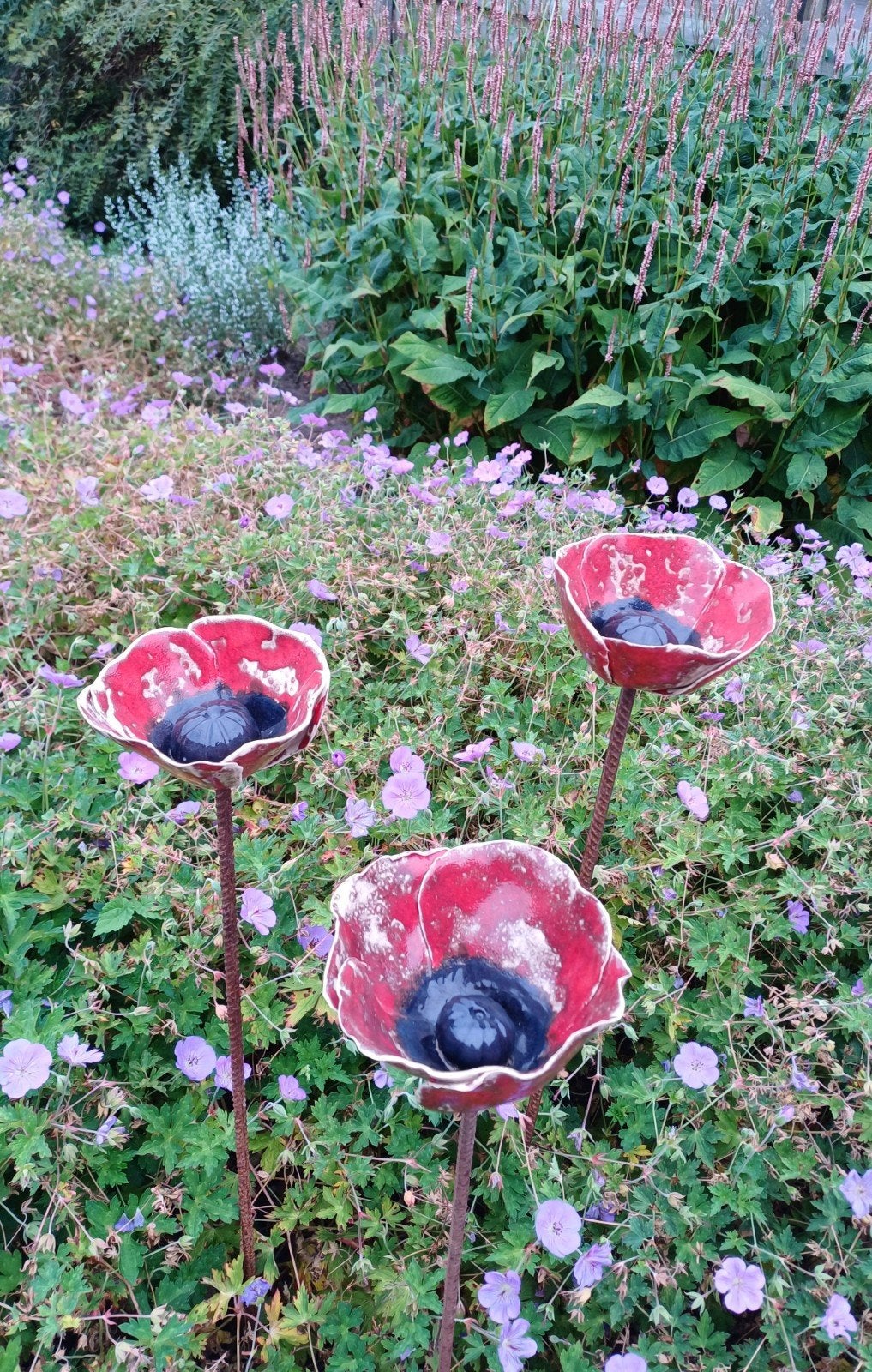 Keramieken klaprozen, Tuin en Terras, Tuinstekers, Ophalen, Zo goed als nieuw