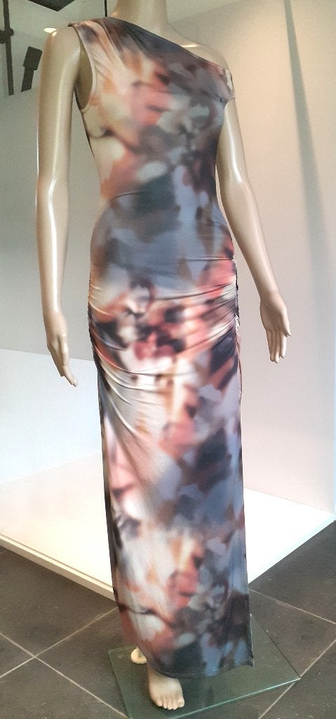 maxi jurk asymmetrisch met tie-dye print Bershka S, Overige kleuren, Nieuw, Ophalen of Verzenden, Maat 36 (S)