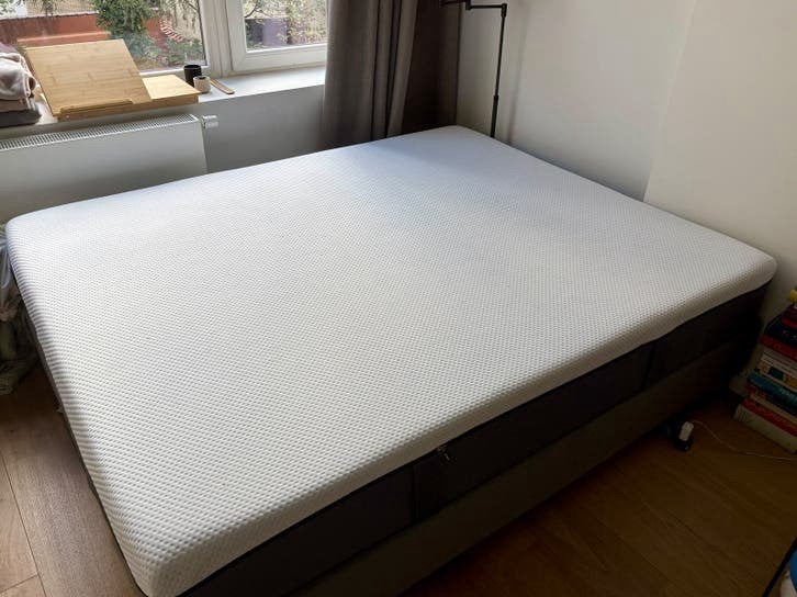 Lit complet 160x200 Matelas Emma Original + cadres de lits, Gris, Comme neuf, Enlèvement, 200 cm
