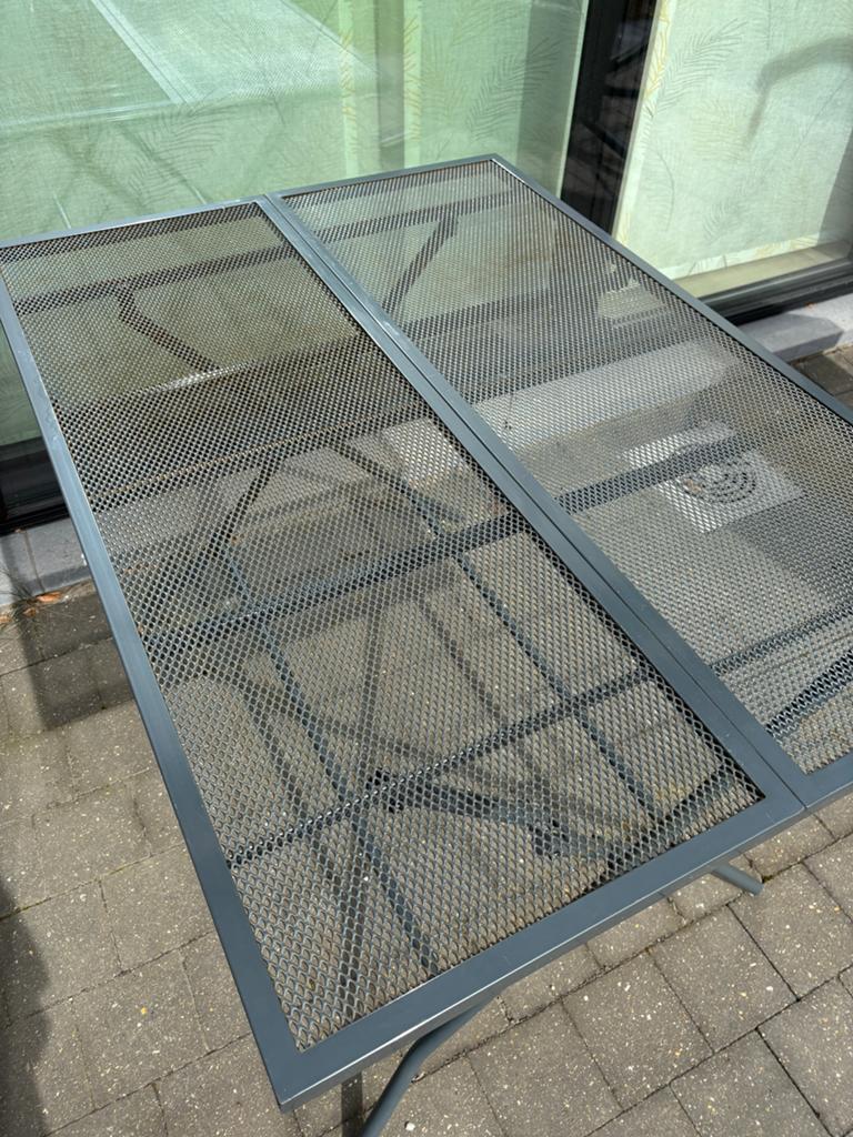Table de jardin en aluminium gris, Jardin & Terrasse, Enlèvement, Utilisé, Rectangulaire, Aluminium