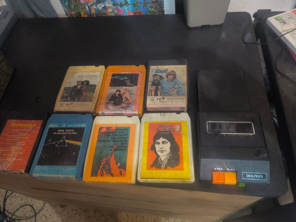 stereo 8 cassettes 8-track cartouche 8 pistes + adaptateur, TV, Hi-fi & Vidéo, Decks cassettes, Enlèvement