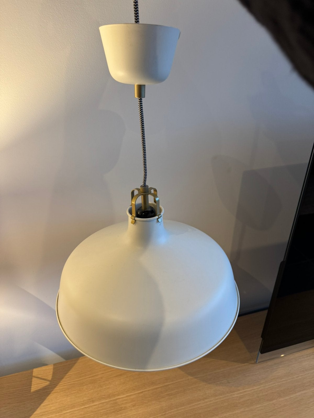 Ecru metalen hanglamp IKEA Ranarp 38cm, Enlèvement, Comme neuf