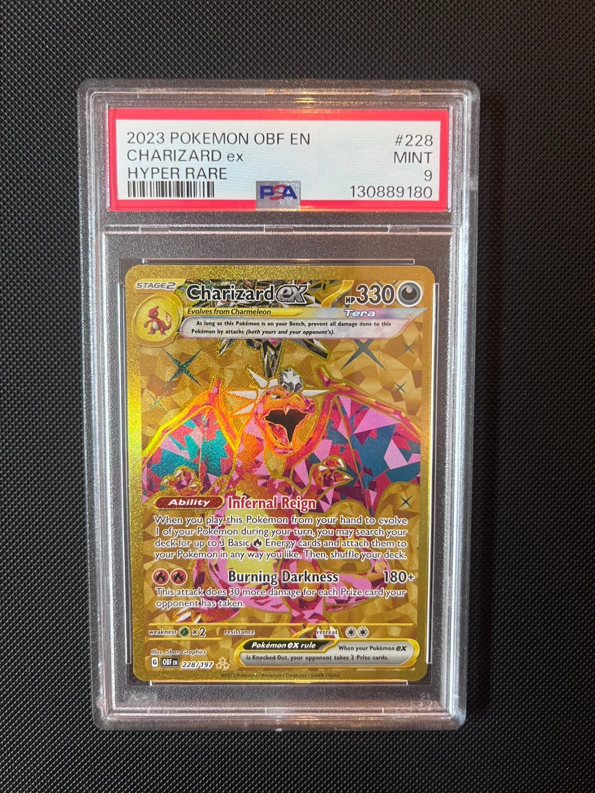 Charizard ex psa 9, Ophalen, Zo goed als nieuw