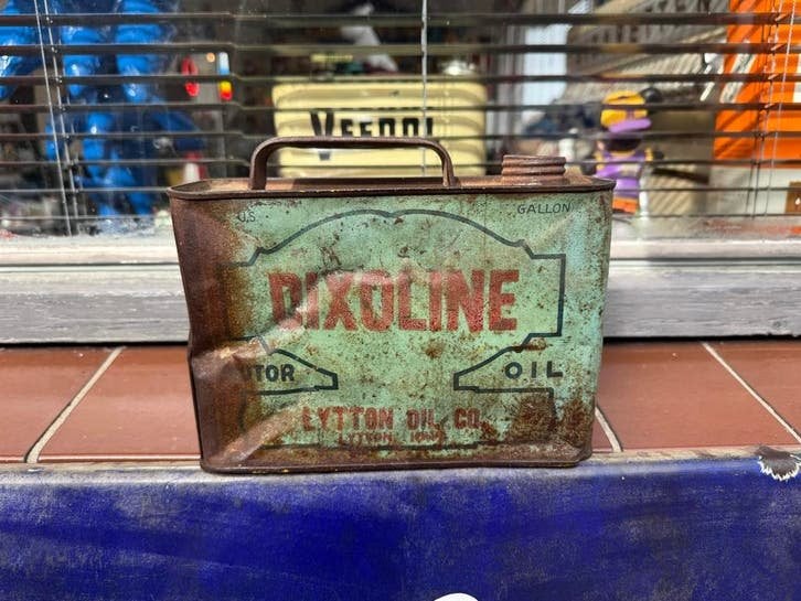 Vintage DIXOLINE Motorolie Blik - 1/2 US Gallon