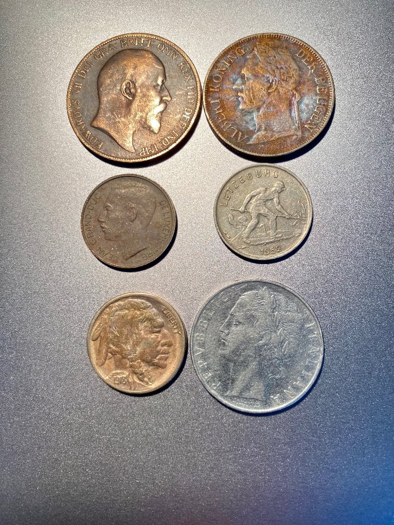 Collection :LOT de 6 pièces de  monnaie anciennes, Enlèvement ou Envoi, Monnaie