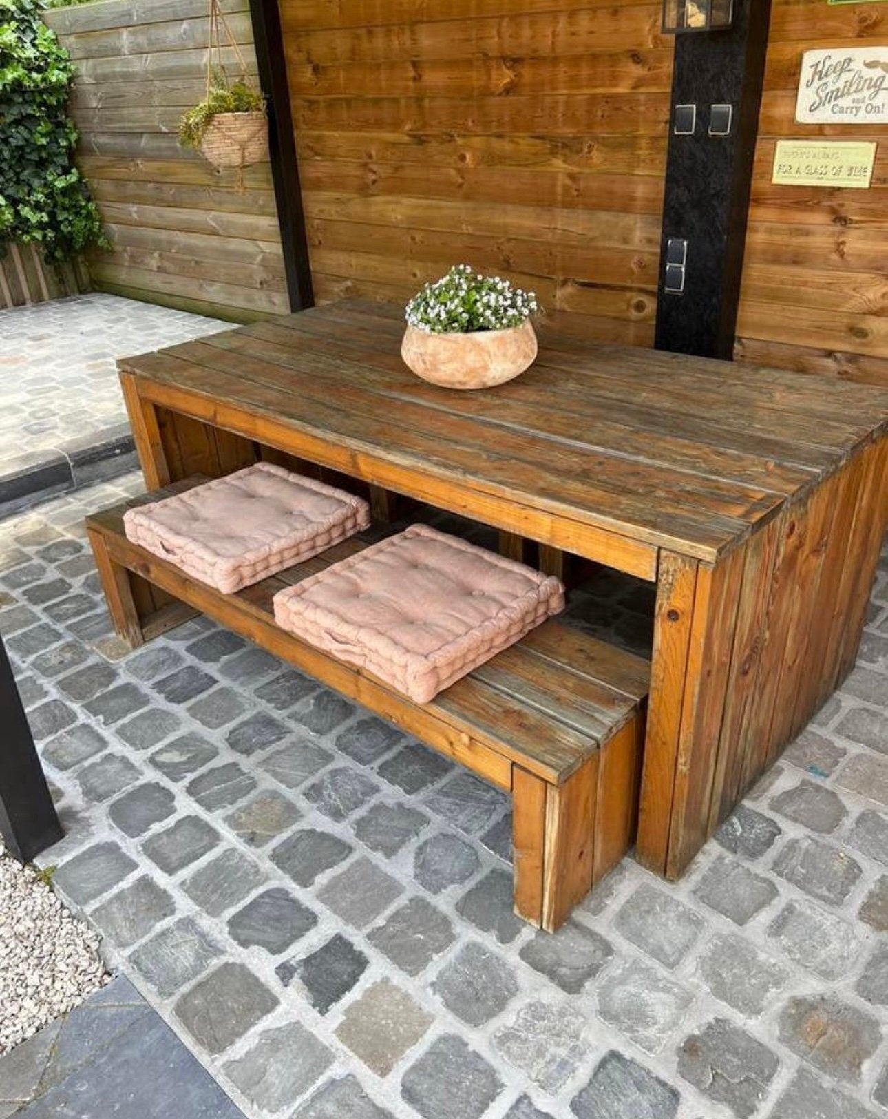 Tuintafel +bank te koop, Tuin en Terras, Ophalen, Zo goed als nieuw