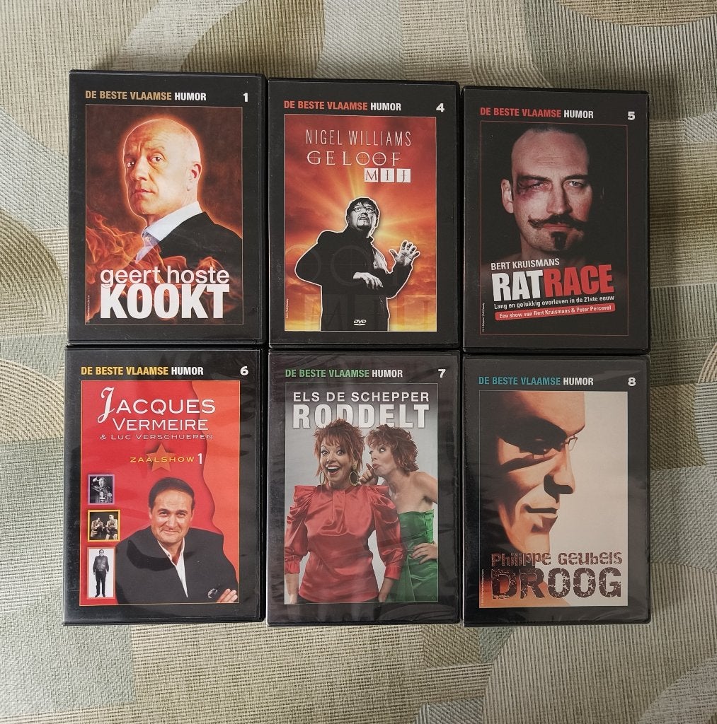 Selectie dvd's "De Beste Vlaamse Humor", Enlèvement ou Envoi, Comme neuf, Néerlandais, Stand-up ou Spectacle de théâtre