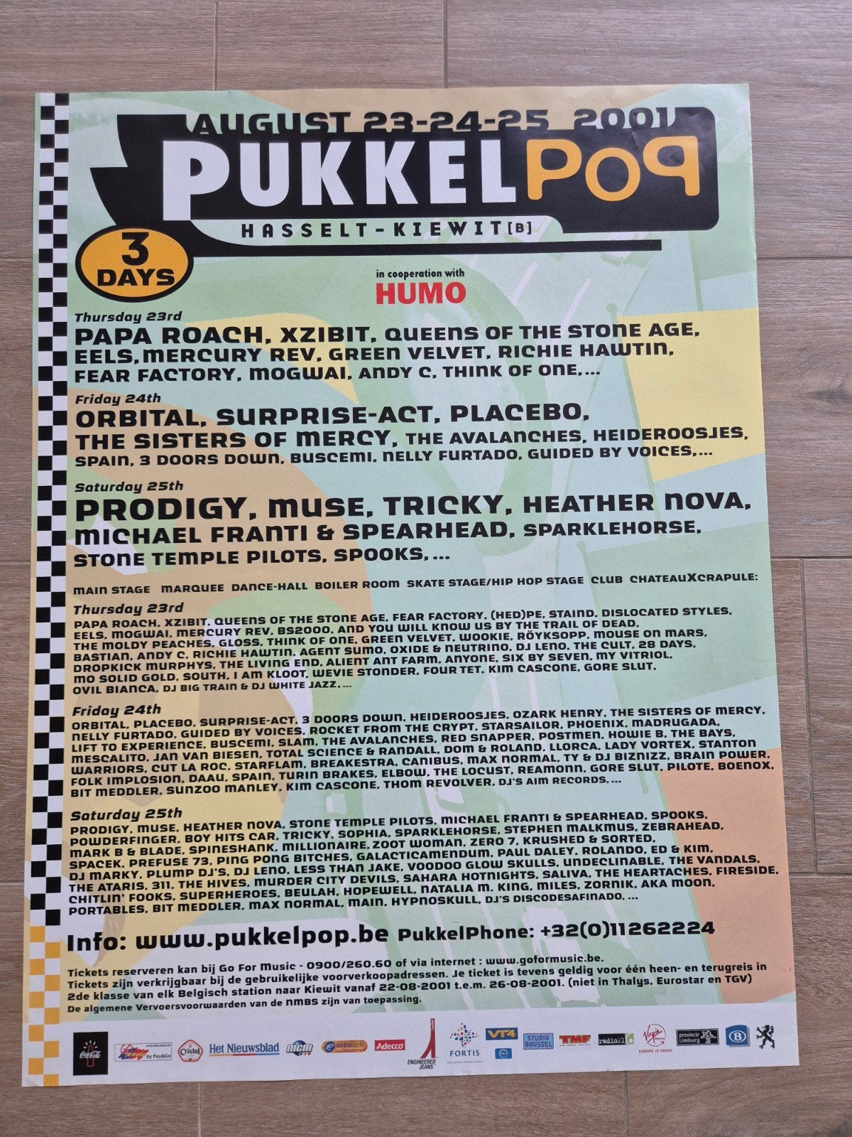 Poster Pukkelpop 2001, Verzamelen, Ophalen of Verzenden, Zo goed als nieuw, Muziek
