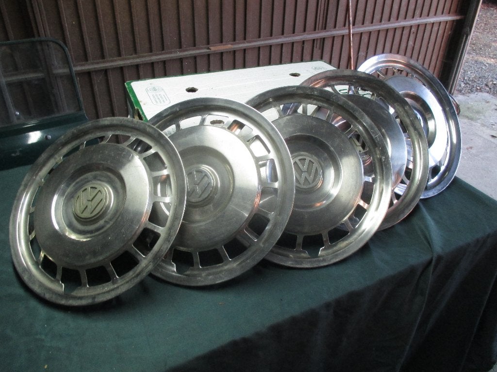 5 enjoliveurs Vw Golf 1 inox 14 pouces., Ophalen, Gebruikt, Voor, Volkswagen