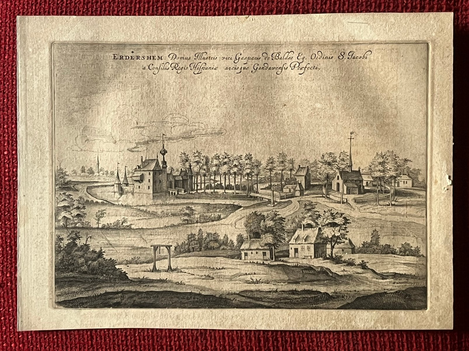 Originele kopergravure 1644 Herdersem Sanderus, Ophalen of Verzenden