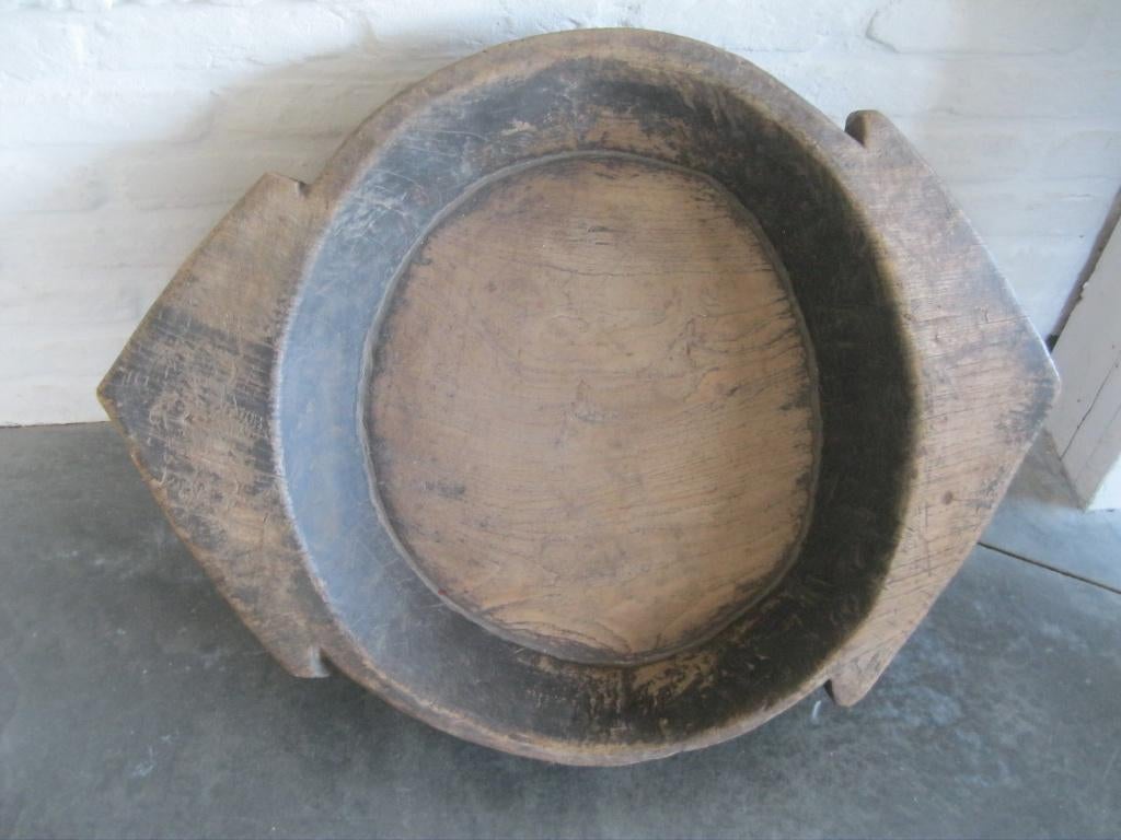 Chapati Parat houten schaal, Gebruikt, Schaal, Rond, Ophalen of Verzenden