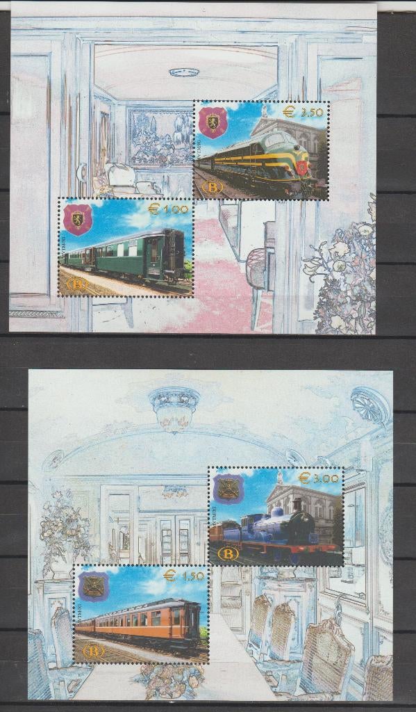 België 2003 NMBS/SNCB Koninklijke Treinen blokken  **, Postzegels en Munten, Orginele gom, Ophalen of Verzenden, Postfris, Treinen