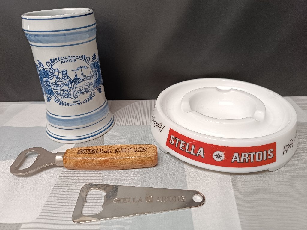 Stella Artois - Bierpot - Asbak - Opener -  Bier Bière Pils, Ophalen of Verzenden, Gebruikt, Overige typen, Stella Artois