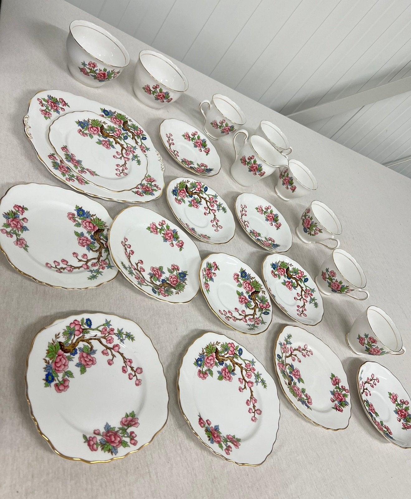Colclough antiek thee servies set Indian Tree-patroon 1950, Ophalen of Verzenden