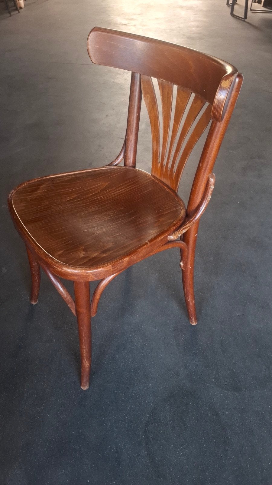 6 cafe thonet bistro stoelen waaier hout gebogen bentwood, Gebruikt, Bruin, Ophalen of Verzenden, Vijf, Zes of meer stoelen