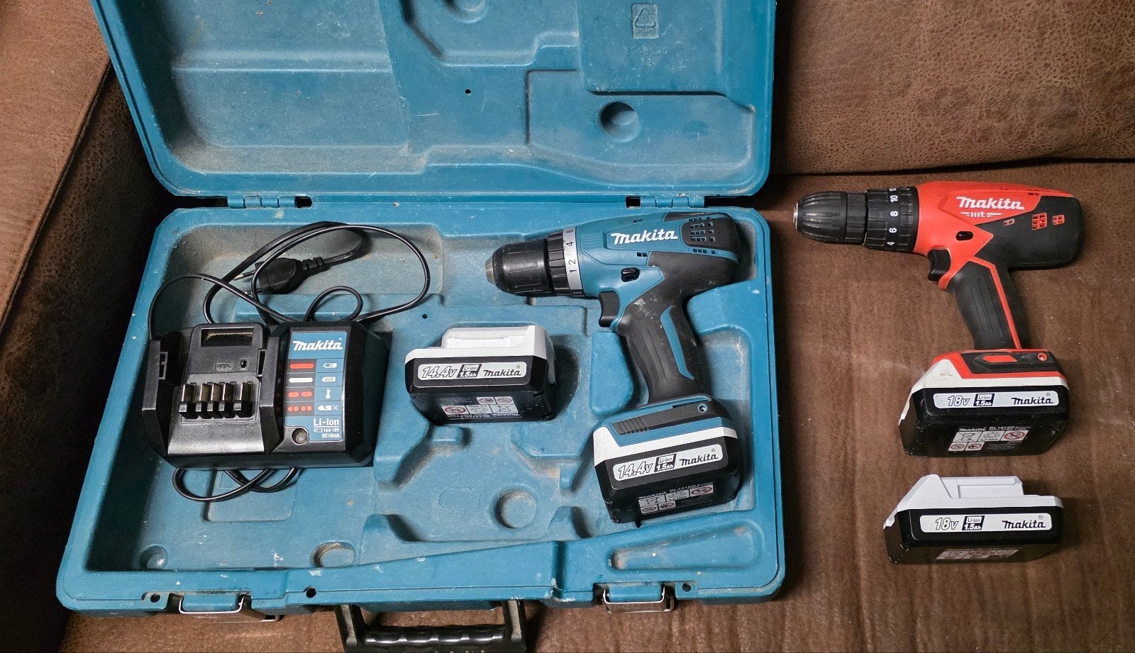 Complete Makita combiset: DF347D (14.4V) + M8301D (18V), Ophalen of Verzenden
