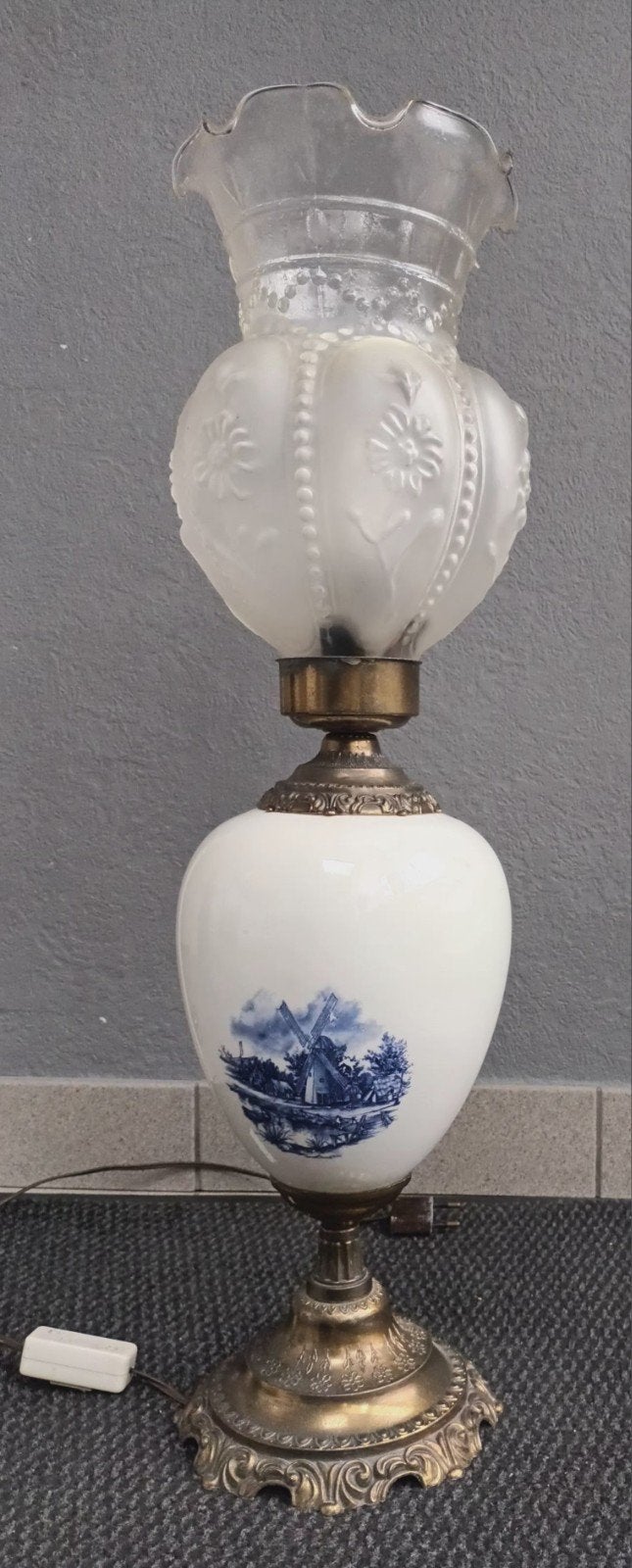antieke delfs tafellamp, Ophalen