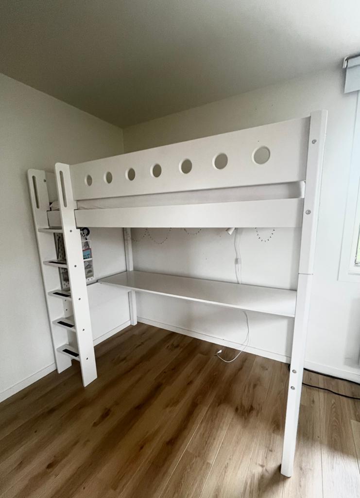 Flexa hoogslaper met bureau, Enlèvement, Comme neuf, Lit mezzanine