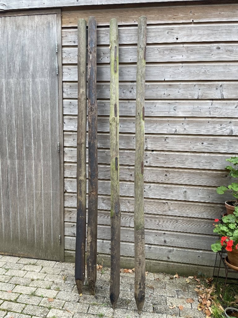 Weidepalen dubbel geimpregneerd, Tuin en Terras, Ophalen, Gebruikt, 180 tot 250 cm, Palen