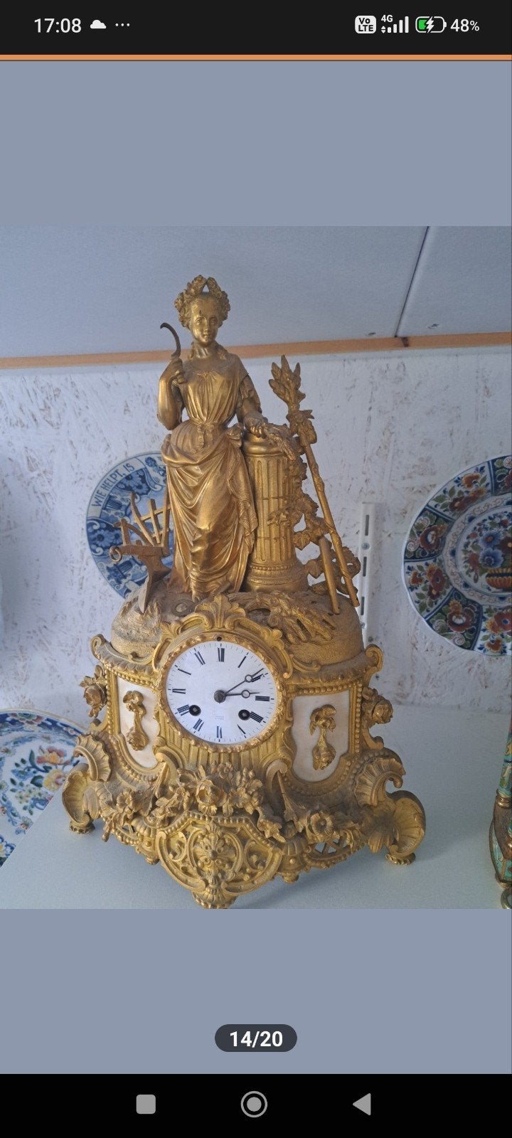 antik klok en bronzen kloken, Ophalen of Verzenden