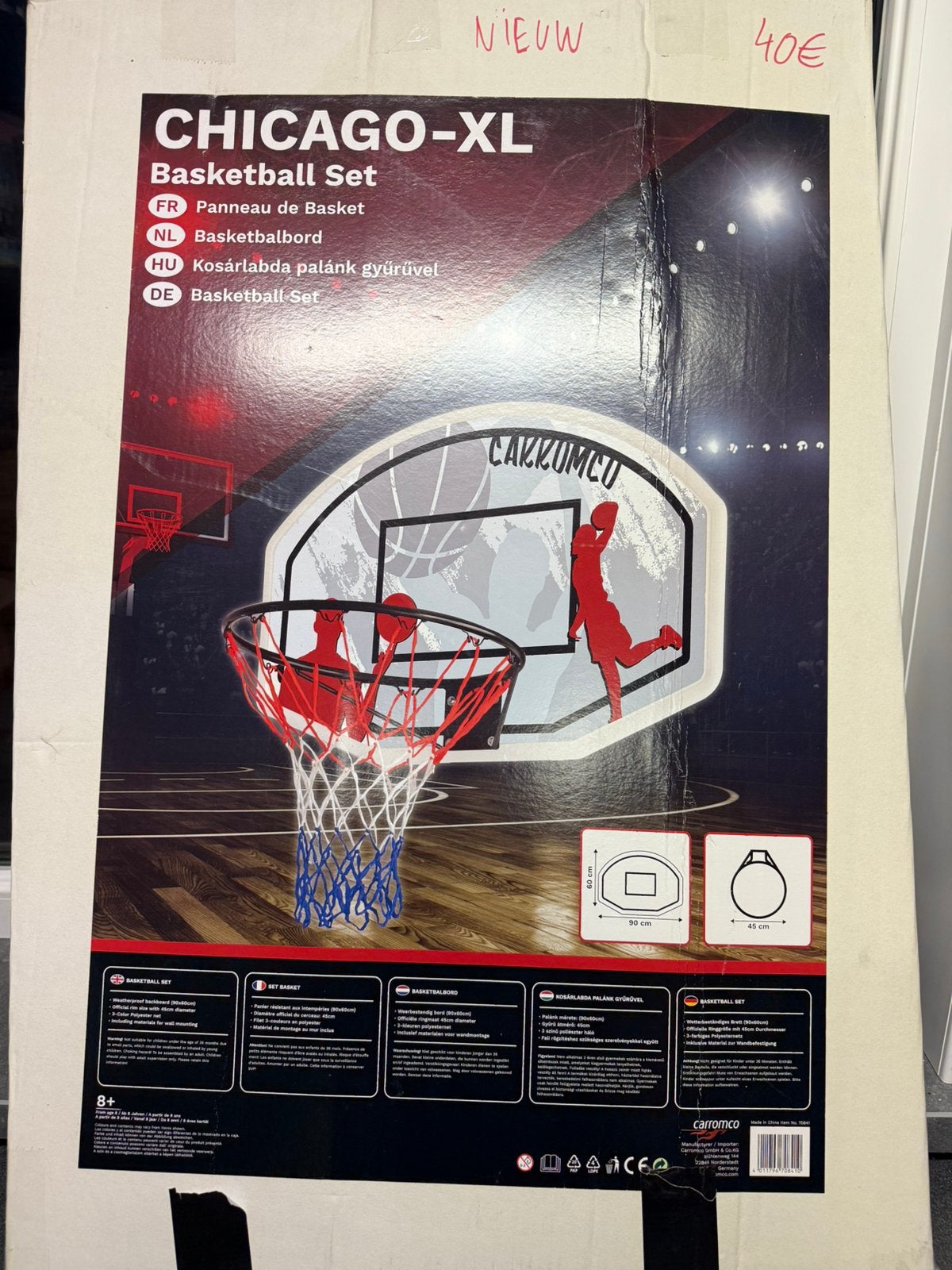 Basketbalbord Chicago XL (nieuw), Sport en Fitness, Ophalen, Nieuw, Ring, Bord of Paal