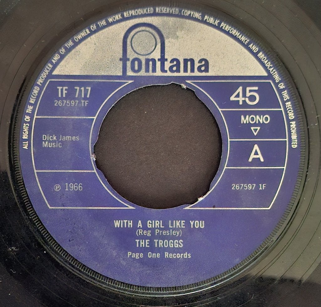 THE TROGGS  -  WITH A GIRL LIKE YOU, Ophalen of Verzenden, Gebruikt, 7 inch, Overige typen