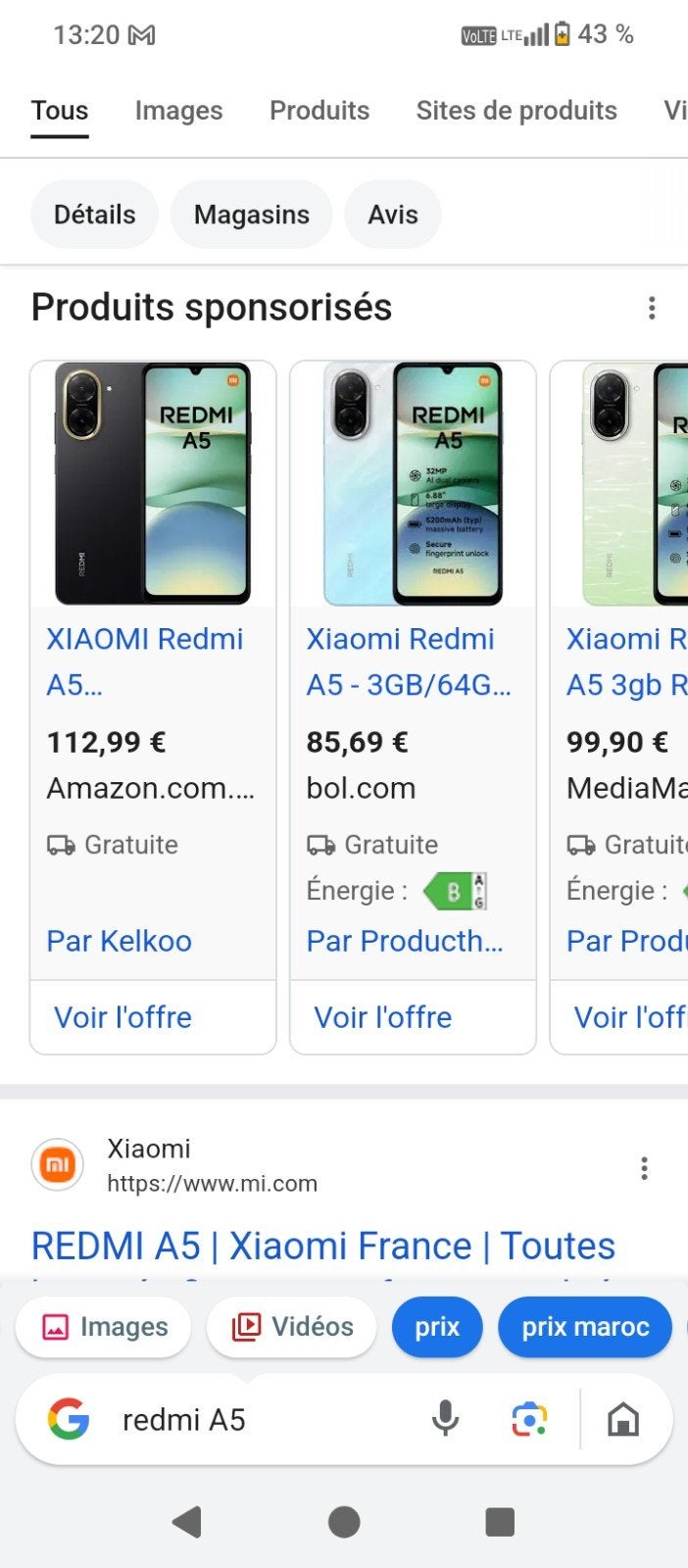 Redmi a5, Télécoms, Télécommunications Autre, Enlèvement