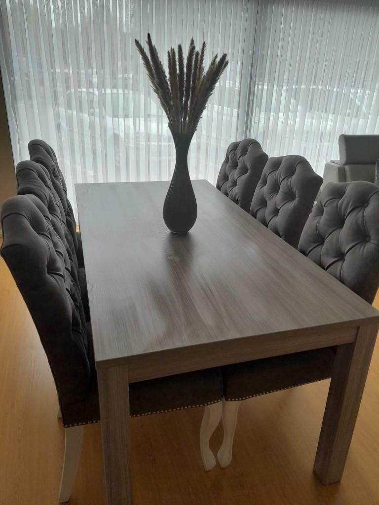 Table à manger et 6 chaises de luxe, Maison & Meubles, 150 à 200 cm, Cinq personnes ou plus, Enlèvement, Utilisé