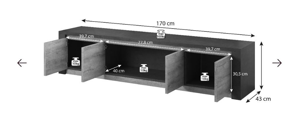 Tv kast Monaco, Huis en Inrichting, Ophalen, Gebruikt, Overige materialen, 150 tot 200 cm