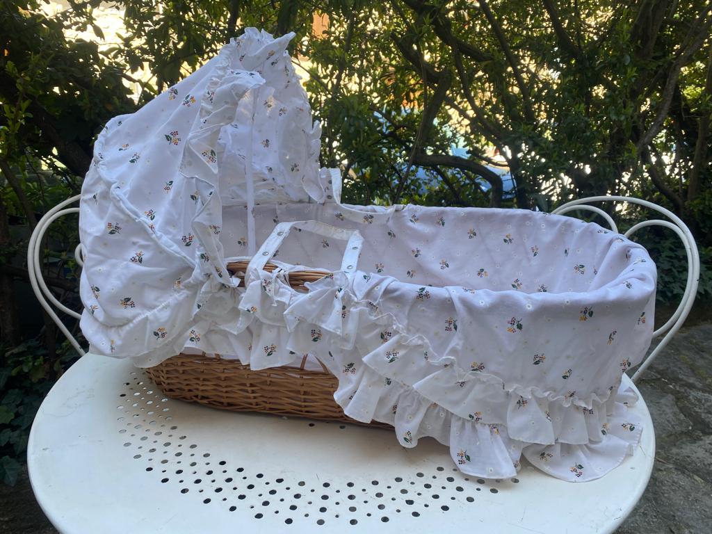 Couffin complet tissu provençal 68 x 40 x 24cm TB état, Envoi, Utilisé, Lit de voyage