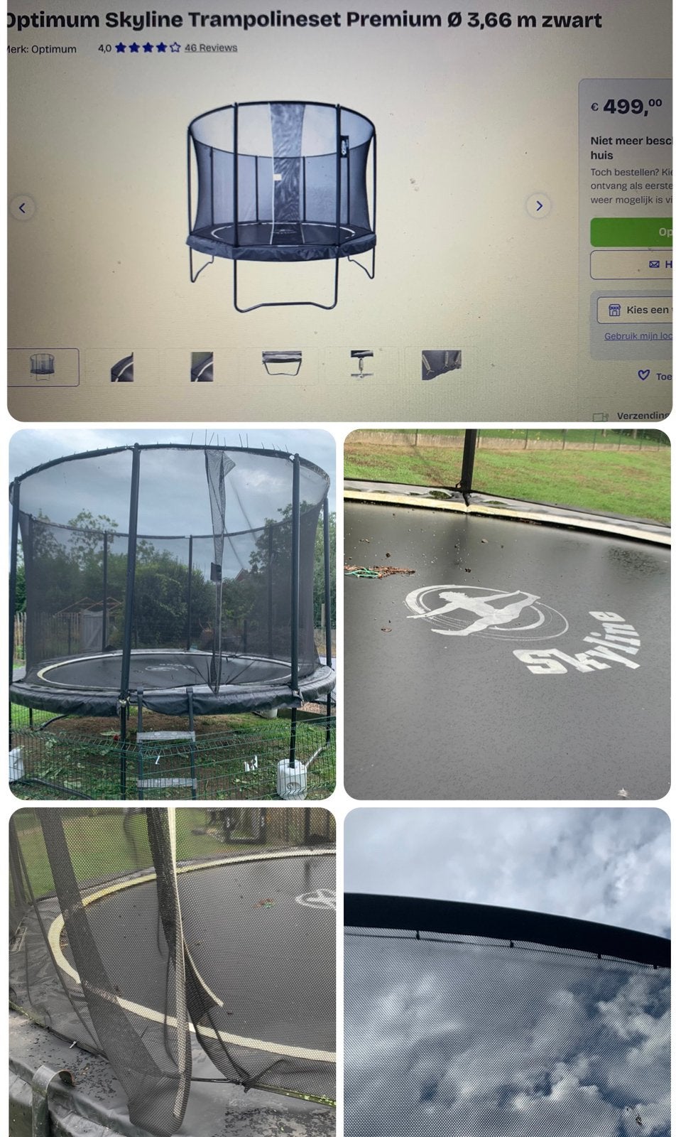 Trampoline optium skyline, Ophalen, Gebruikt