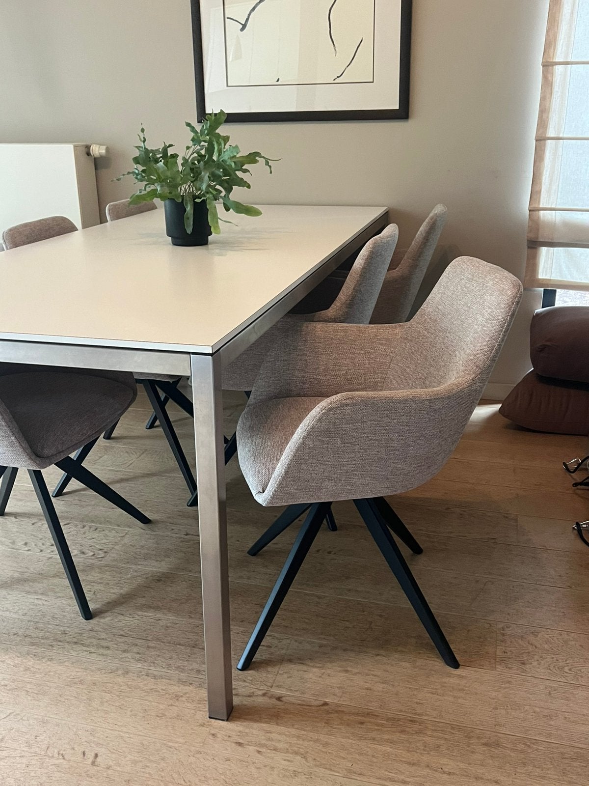 Moderne eetkamertafel. Wit. Prijsverlaging!, Enlèvement, Comme neuf
