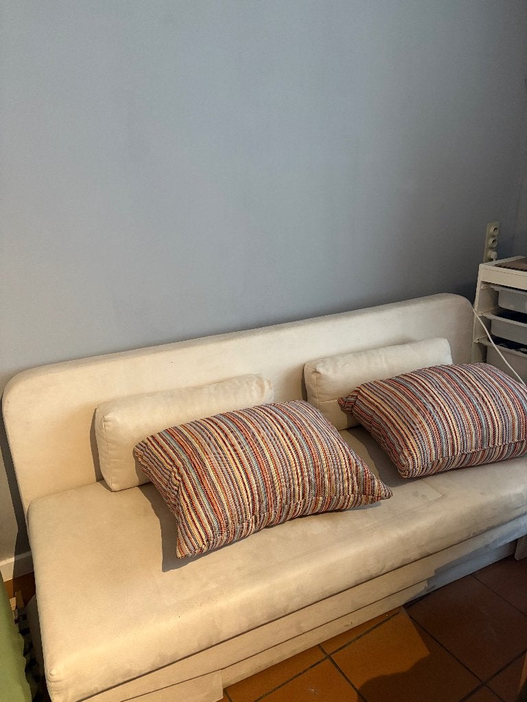 Slaapbank 2 personen, Ophalen, Crème, Gebruikt, 140 cm