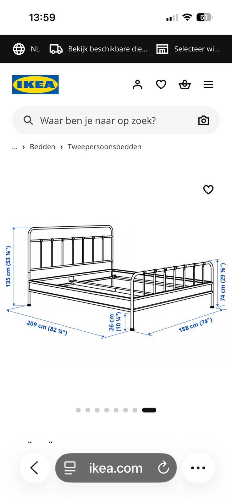 Bed frame ikea Stjärnö, Huis en Inrichting, Ophalen, Zo goed als nieuw