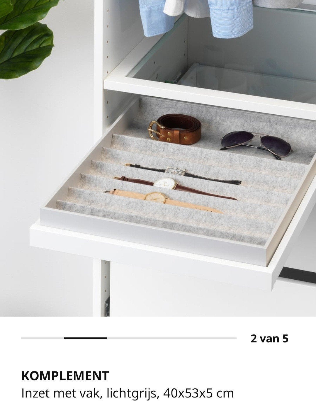 IKEA Pax Komplement uittrekbare plank met inzet - 50 x 58, Met plank(en), Gebruikt, Minder dan 100 cm, Ikea