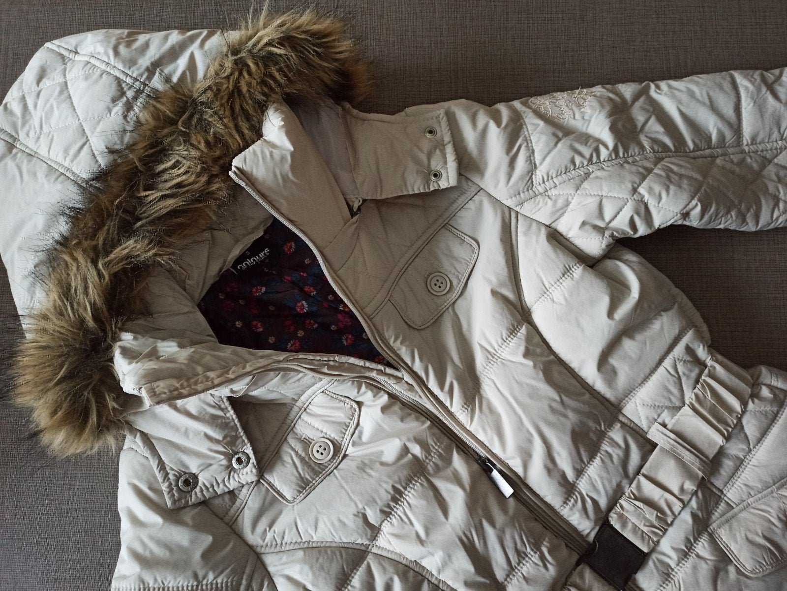 Winterjas Dames in maat: S, Colours, Beige, Ophalen of Verzenden, Zo goed als nieuw