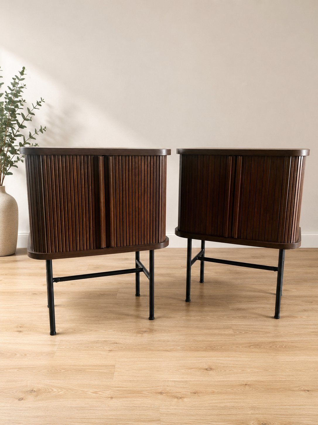 2 tables de chevet H&M Home – Marron foncé, Neuf, Moins de 45 cm, Enlèvement, 55 à 70 cm