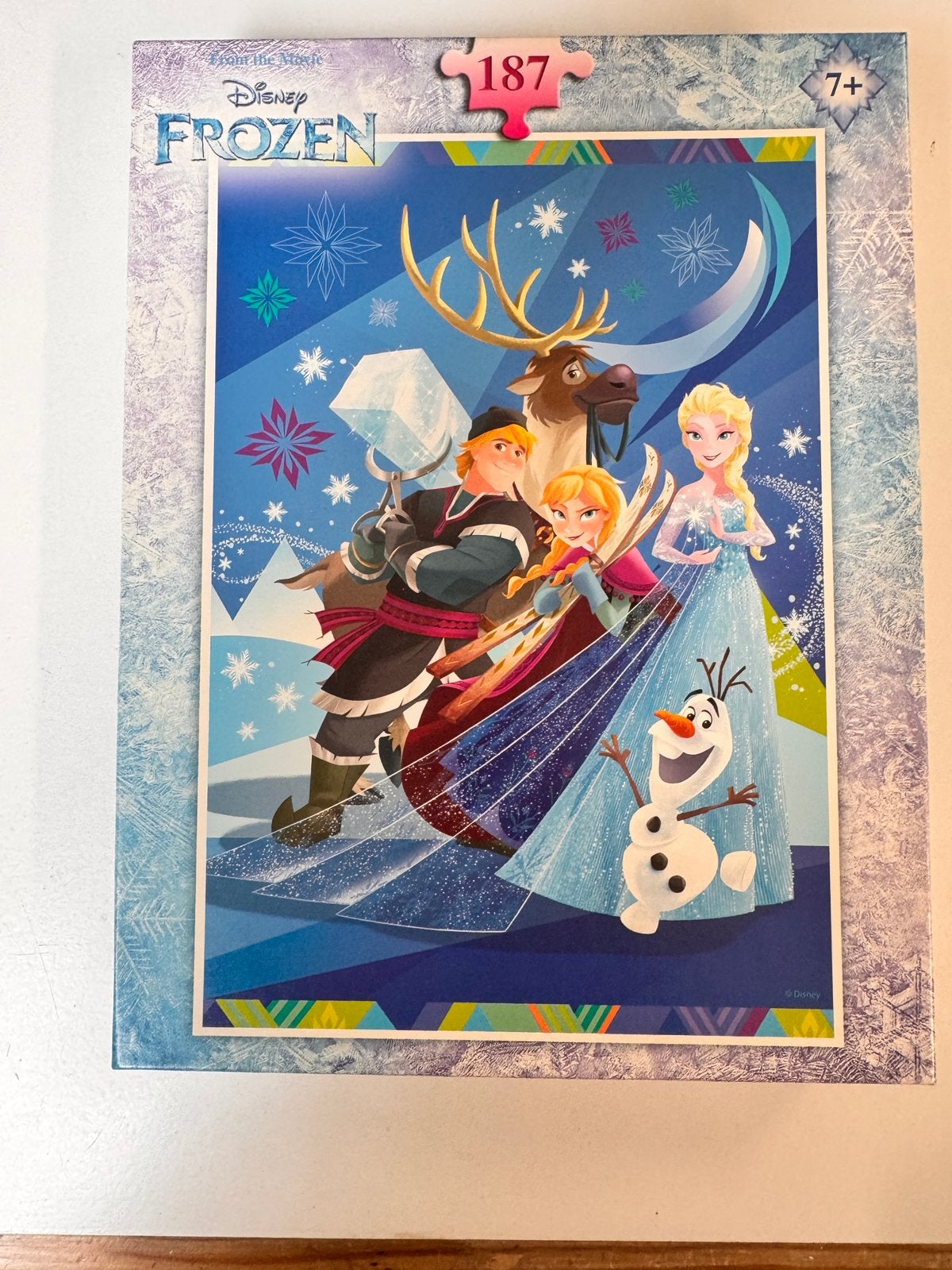Puzzel Frozen - Disney - 187 stukken, Ophalen of Verzenden, Meer dan 50 stukjes, Gebruikt