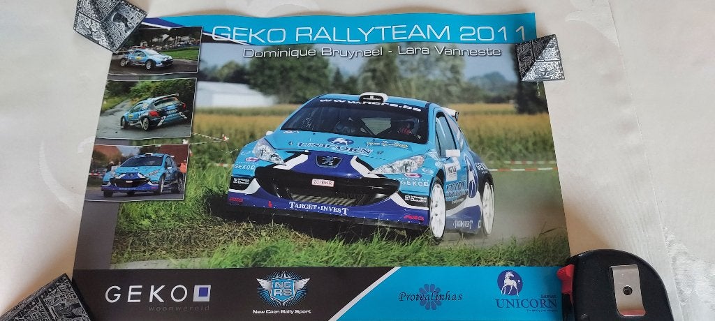 oude affiche "Geko Rally Team", Verzamelen, Posters, Verzenden, Zo goed als nieuw, Sport