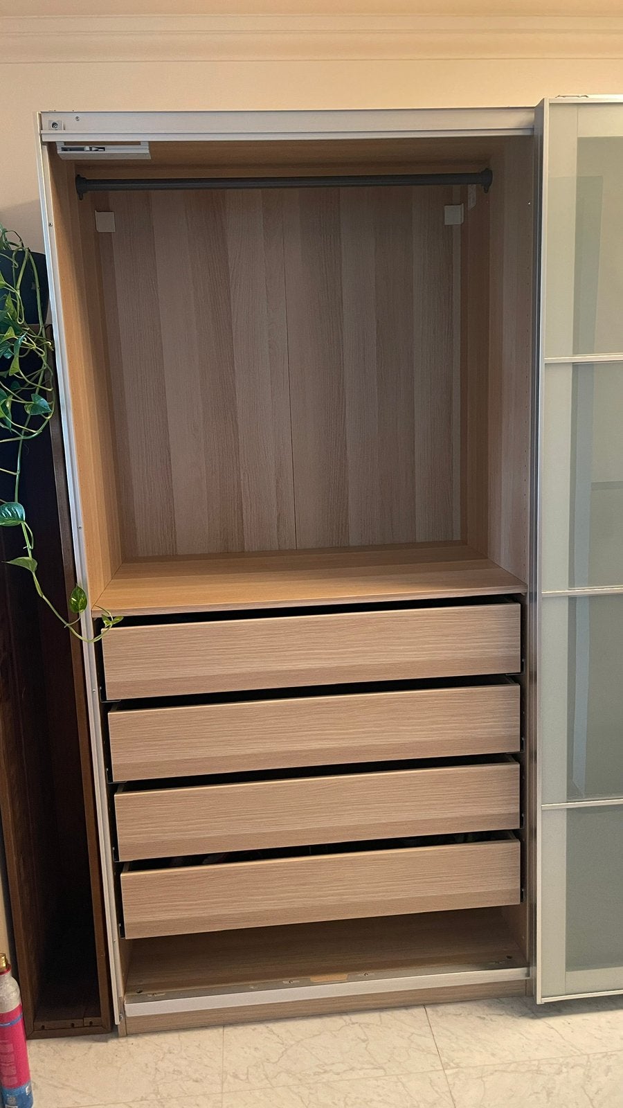 Dressing IKEA PAX 100x58x201 cm avec 4 tiroirs KOMPLEMENT, Huis en Inrichting, Kasten | Kleerkasten, Ophalen, Gebruikt, 100 tot 150 cm