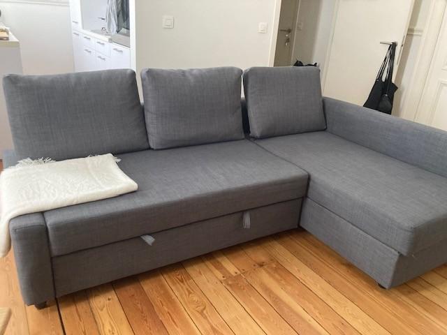 FRIHETEN Canapé-lit d'angle avec rangement, Enlèvement, Comme neuf, Queen size, Gris