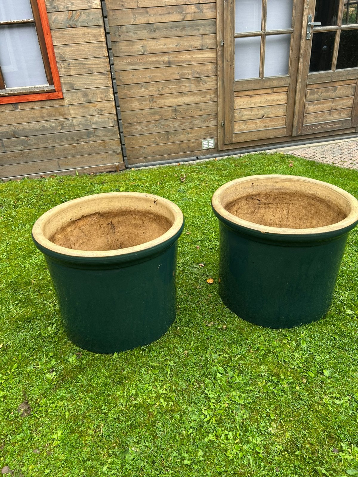 Beaux grands pots de fleurs, deux pièces, Jardin & Terrasse, Enlèvement, Comme neuf, Rond
