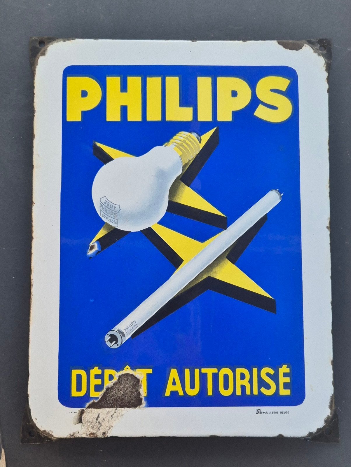 Emaille plaat van Philips