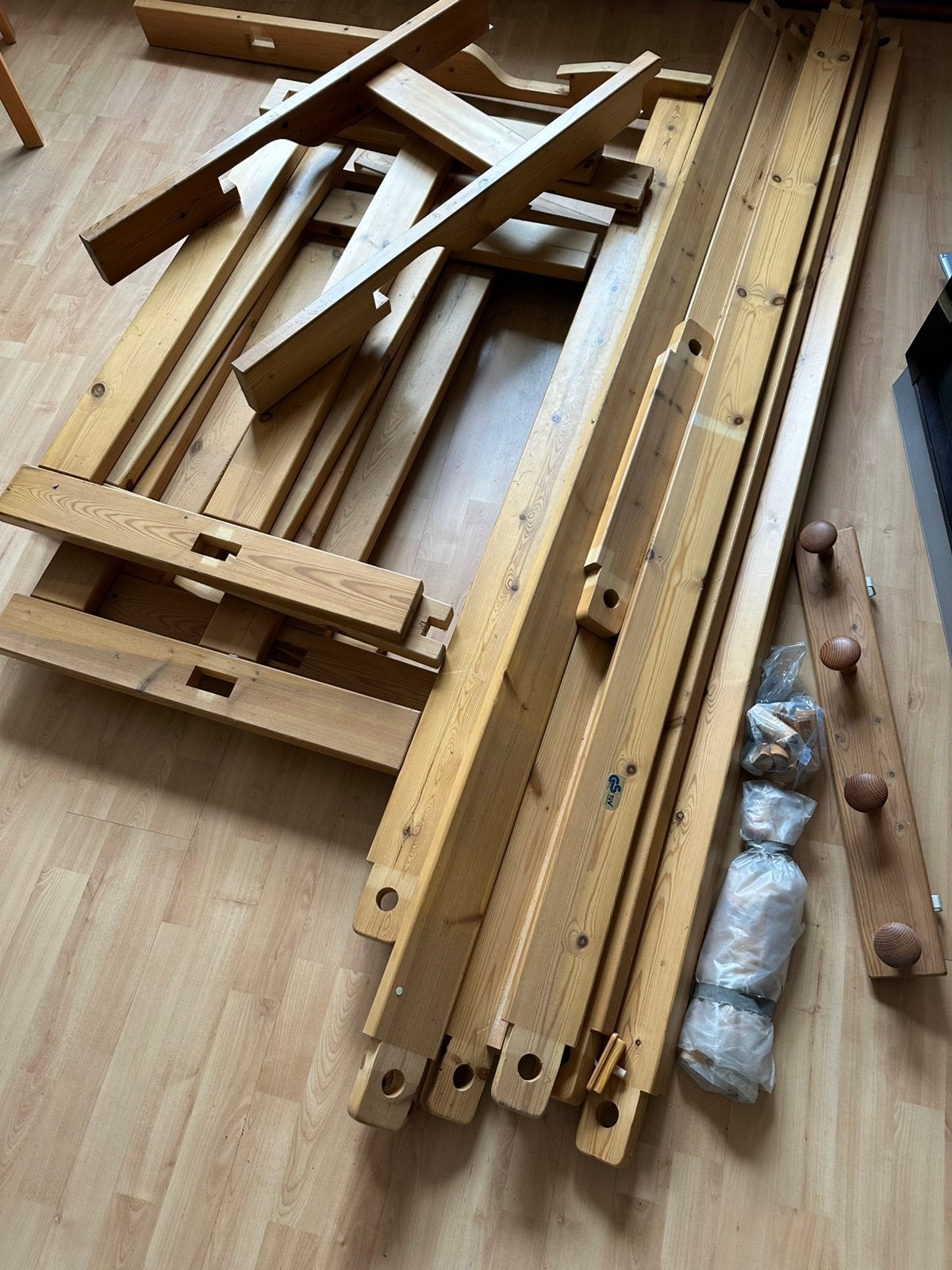 Massief grenen stapelbed, Ophalen, Gebruikt, 90 cm, Eenpersoons