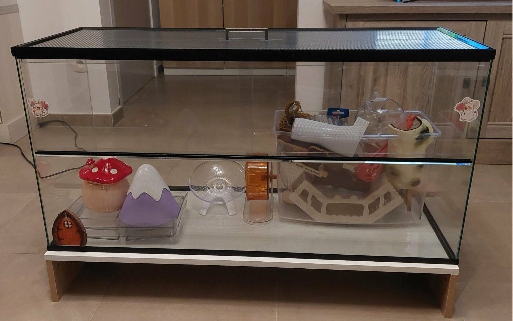Hamster terrarium met schuifruiten, Animaux & Accessoires, Moins de 60 cm, 75 à 110 cm, Comme neuf, Enlèvement